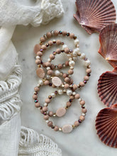 Load image into Gallery viewer, Matte Pink Moonstone & Pearls