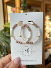 Load image into Gallery viewer, Mosaic Shell & Rosewood Earrings