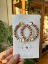 Load image into Gallery viewer, Raw Jade, Gold & Wood Saucer Earrings