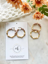 Load image into Gallery viewer, Seashell & Diamond Gold Hoops