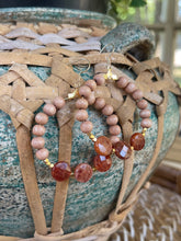 Load image into Gallery viewer, Fall Fire Agate Hoops