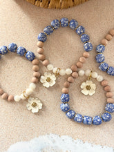 Load image into Gallery viewer, White Hibiscus Charm Bracelet