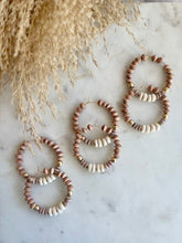 Load image into Gallery viewer, Raw Jade, Gold & Wood Saucer Earrings