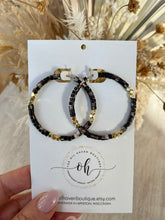 Load image into Gallery viewer, Brown Mosaic Mother of Pearl Earrings