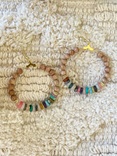 Load image into Gallery viewer, Gemstone Mix Hoop Earrings