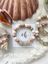 Load image into Gallery viewer, Floral Shell & Rhodonite Gems