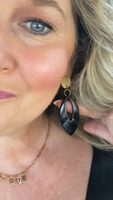 Load image into Gallery viewer, Black & Gold Vintage Earrings