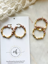 Load image into Gallery viewer, Seashell & Diamond Gold Hoops