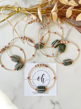 Load image into Gallery viewer, Dainty Zebra Jasper & Gold Bars