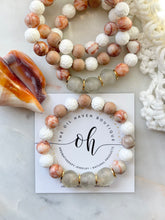 Load image into Gallery viewer, Floral Shell & Rhodonite Gems