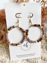 Load image into Gallery viewer, Lilac Shell Hoops