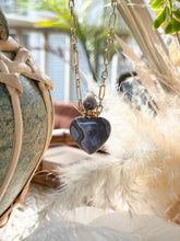 Load image into Gallery viewer, Botswana Gemstone Heart Essential Oil Necklace