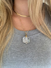 Load image into Gallery viewer, Hexagonal Crystal Quartz Essential Oil Necklace
