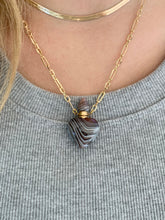 Load image into Gallery viewer, Botswana Gemstone Heart Essential Oil Necklace