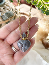 Load image into Gallery viewer, Botswana Gemstone Heart Essential Oil Necklace