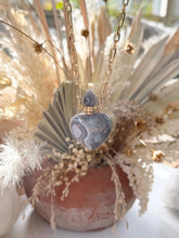 Load image into Gallery viewer, Botswana Gemstone Heart Essential Oil Necklace