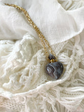 Load image into Gallery viewer, Botswana Gemstone Heart Essential Oil Necklace