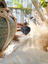 Load image into Gallery viewer, Botswana Gemstone Heart Essential Oil Necklace