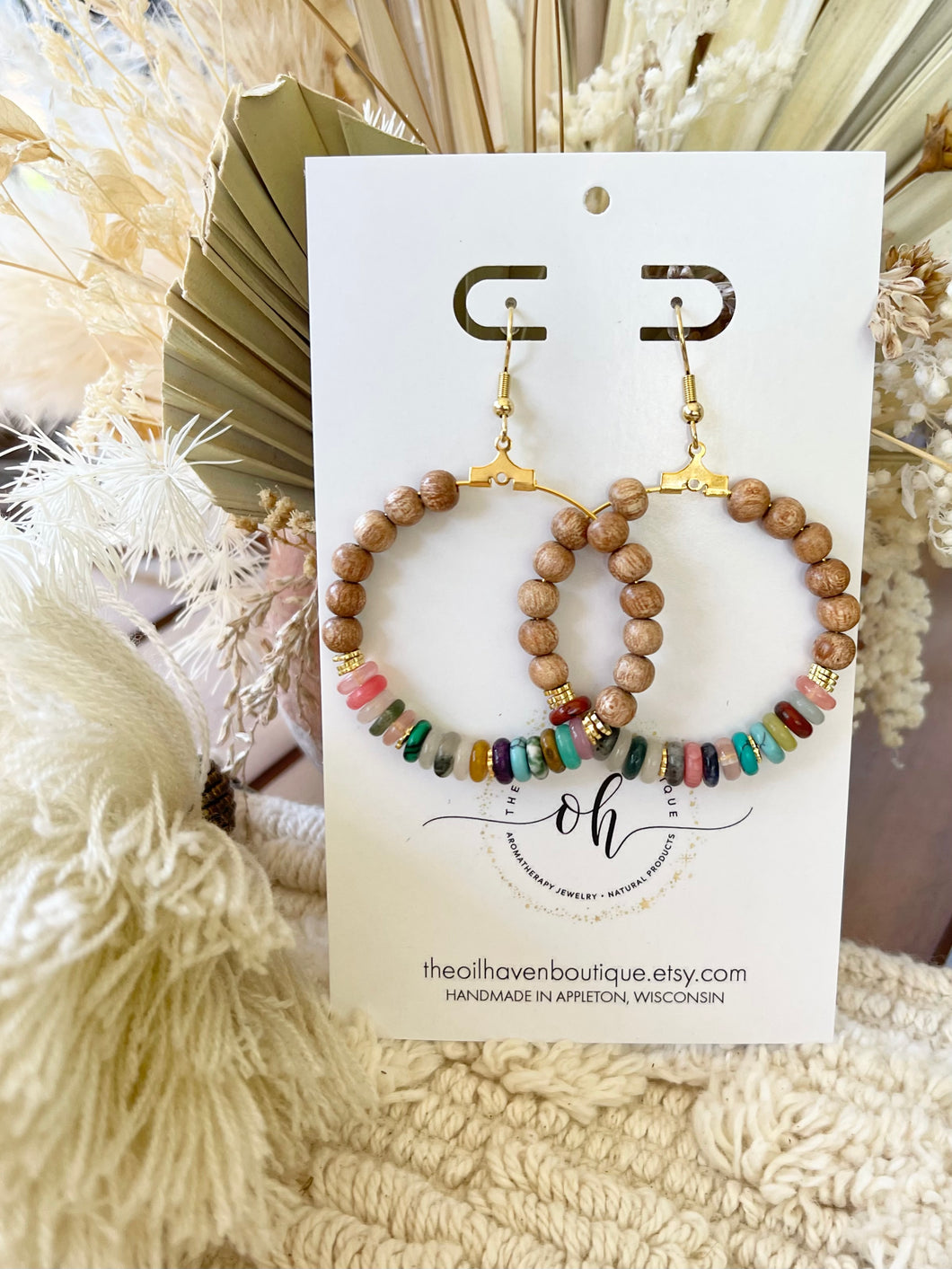 Fall Gemstone Mix Hoop Earrings