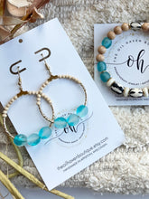 Load image into Gallery viewer, Turquoise Sea Hoops
