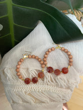 Load image into Gallery viewer, Fall Fire Agate Hoops
