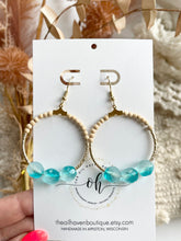 Load image into Gallery viewer, Turquoise Sea Hoops
