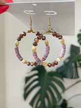 Load image into Gallery viewer, Lilac Shell Hoops
