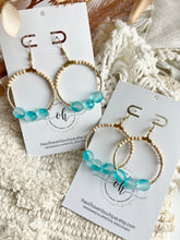 Load image into Gallery viewer, Turquoise Sea Hoops
