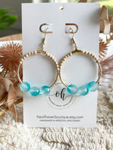 Load image into Gallery viewer, Turquoise Sea Hoops
