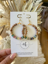 Load image into Gallery viewer, Fall Gemstone Mix Hoop Earrings
