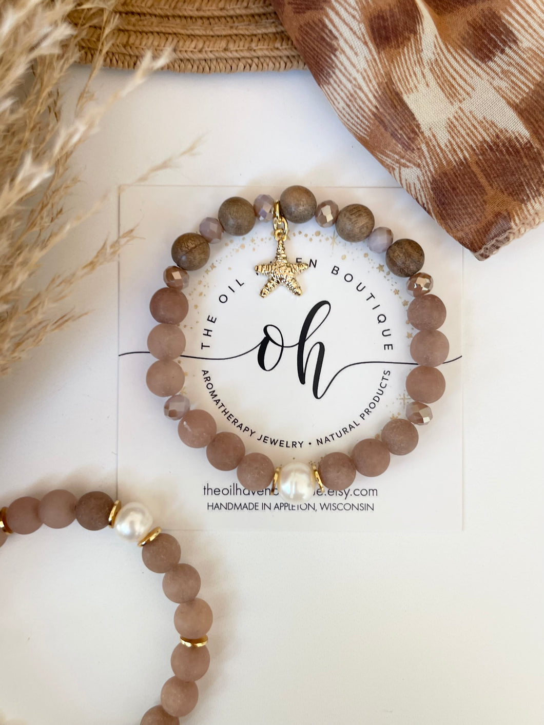Mocha Gems & Starfish Charm
