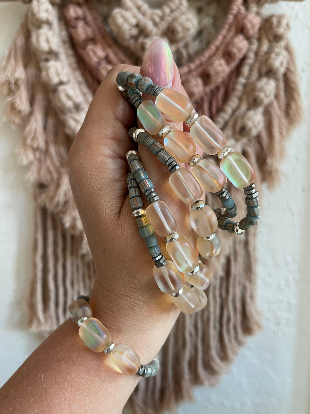 Glowing Peach & Java Beads