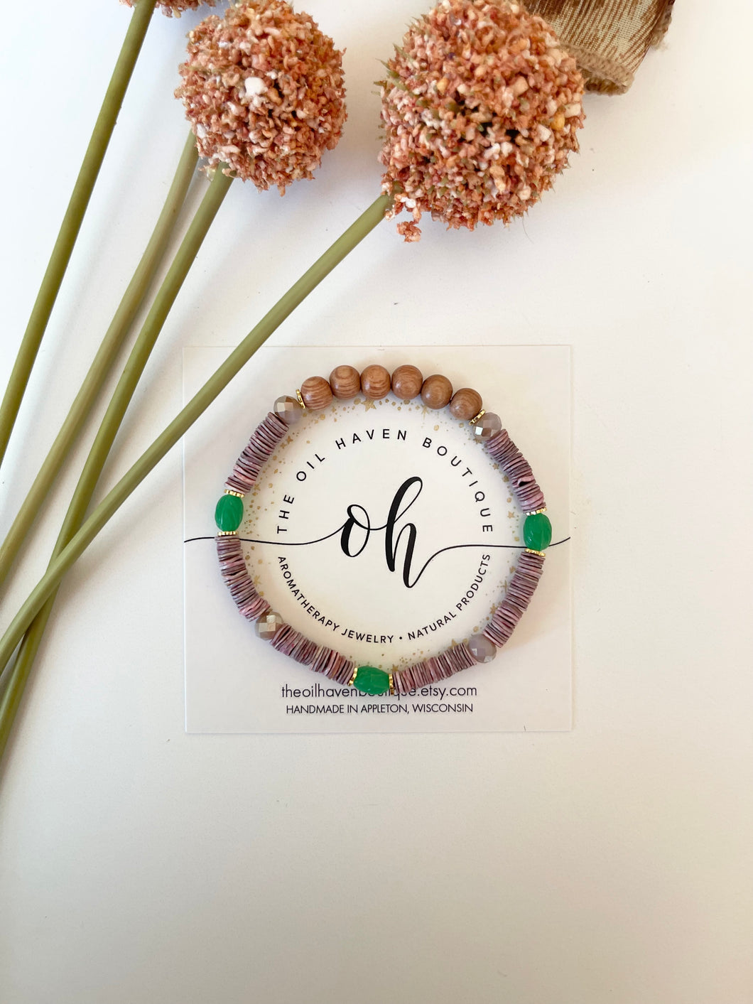 Green Vintage Pop with Shells