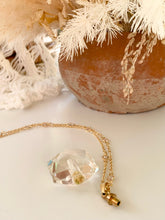 Load image into Gallery viewer, Hexagonal Crystal Quartz Essential Oil Necklace
