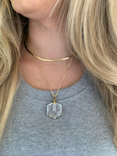 Load image into Gallery viewer, Hexagonal Crystal Quartz Essential Oil Necklace
