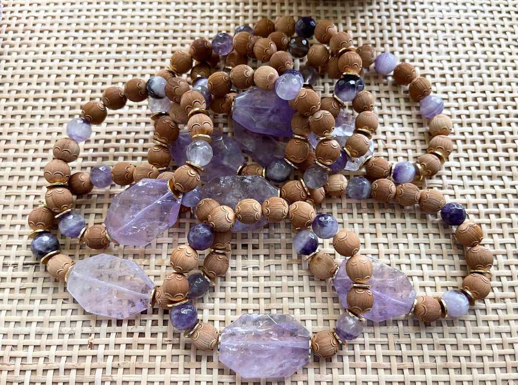 Statement Amethyst & Lotus Beads