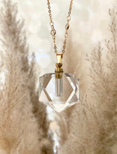 Load image into Gallery viewer, Hexagonal Crystal Quartz Essential Oil Necklace
