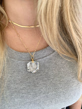 Load image into Gallery viewer, Hexagonal Crystal Quartz Essential Oil Necklace
