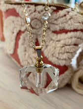 Load image into Gallery viewer, Hexagonal Crystal Quartz Essential Oil Necklace
