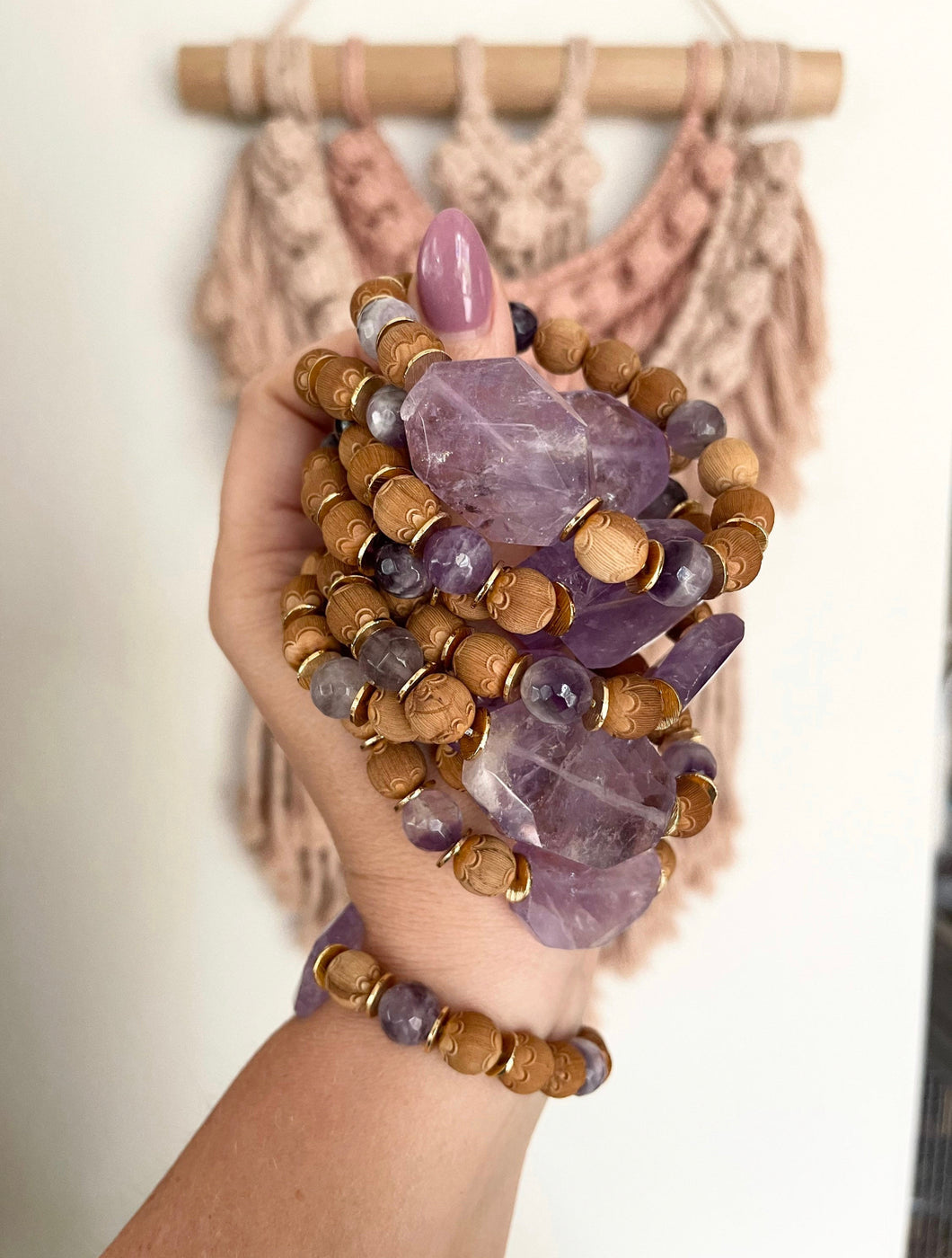 Statement Amethyst & Lotus Beads