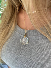 Load image into Gallery viewer, Hexagonal Crystal Quartz Essential Oil Necklace
