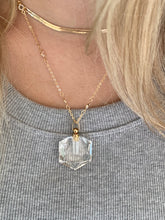 Load image into Gallery viewer, Hexagonal Crystal Quartz Essential Oil Necklace
