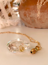 Load image into Gallery viewer, Hexagonal Crystal Quartz Essential Oil Necklace
